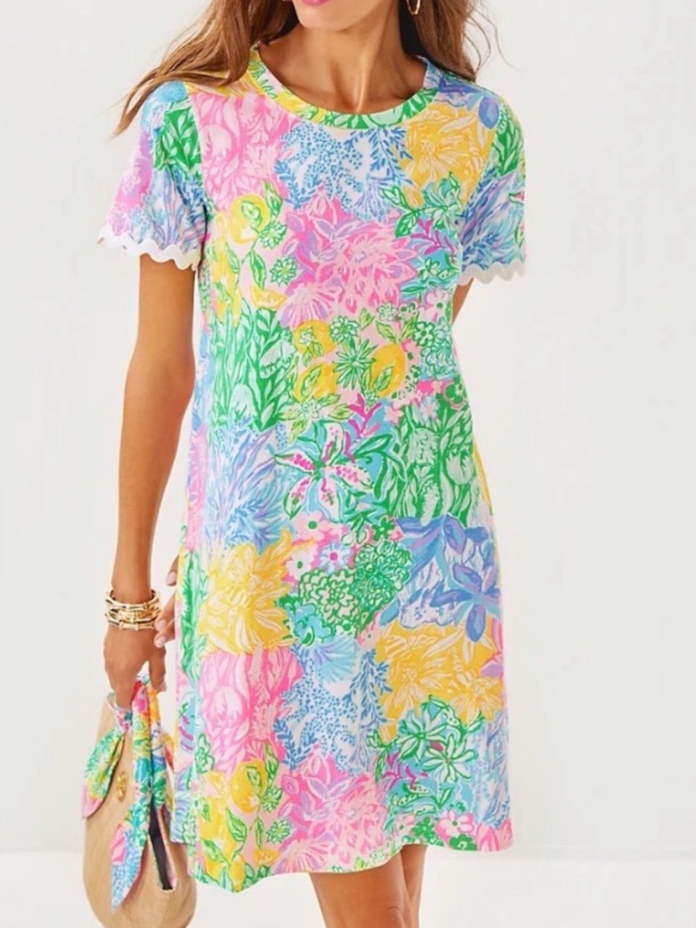 NWOT Lilly Pulitzer Sz XXL Cody Dress Multi Bright Delight Patch